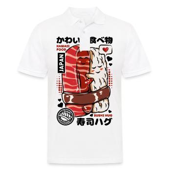 Japon sushi hug cute - Polo Homme - blanc - Devant - Kai (181cm)