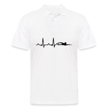 Schwimmen im Herzen - Männer Poloshirt - Weiß - Vorne - Kai (181cm)