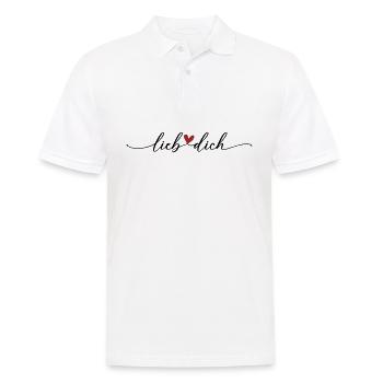 Love You Heart Font - Men's Polo Shirt - white - Front - Kai (181cm)