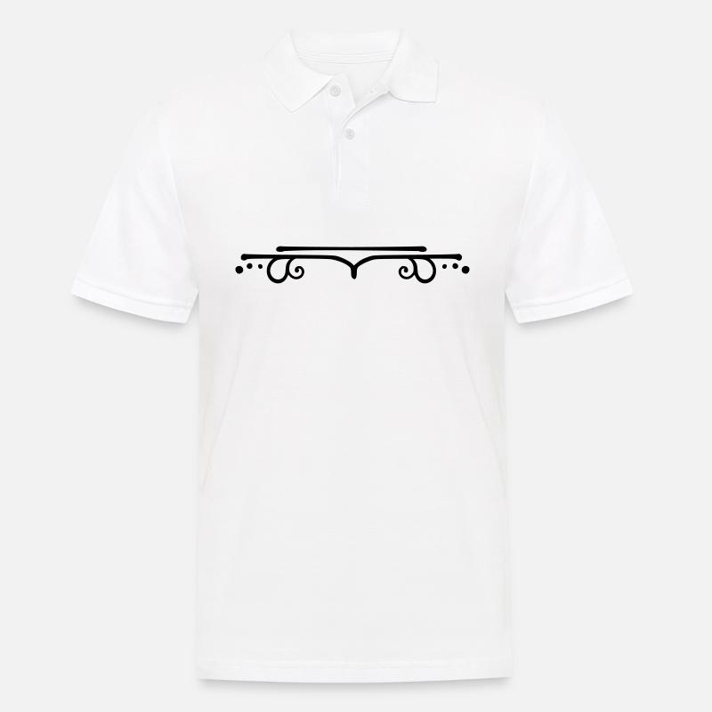 Schnörkel Linie gerade - Männer Poloshirt - Weiß