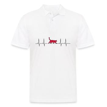 EKG cat - Men's Polo Shirt - white - Front - Kai (181cm)