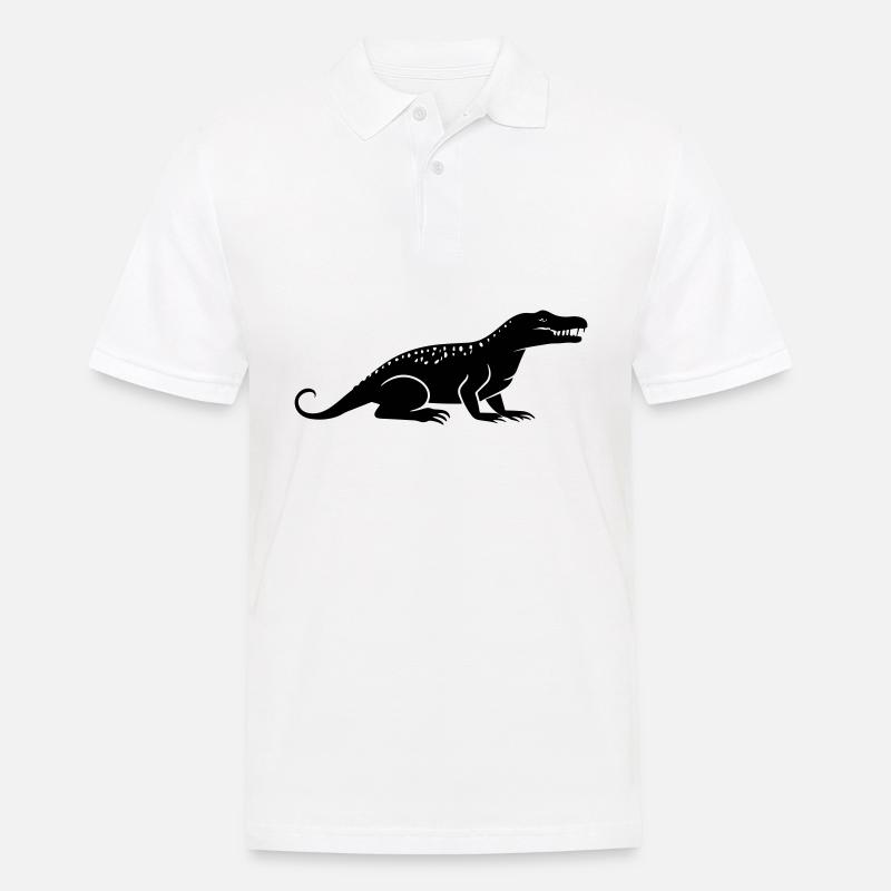 Krokodil - Männer Poloshirt - Weiß