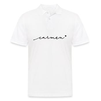 Carmen Cursive Name - Men's Polo Shirt - white - Front - Kai (181cm)