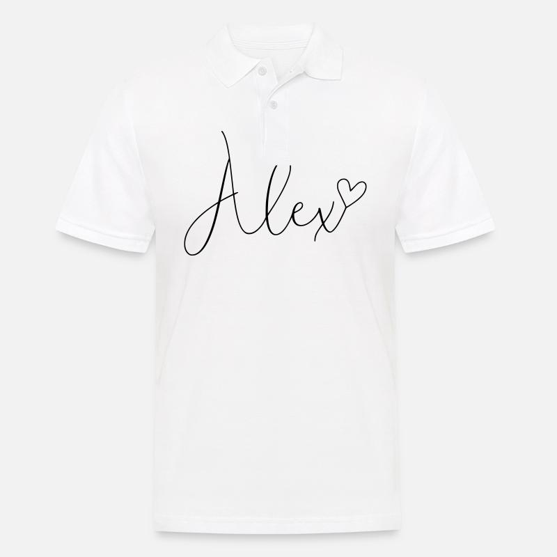 Alex Cognome Nome Ragazza Ragazzi - Polo da uomo - bianco