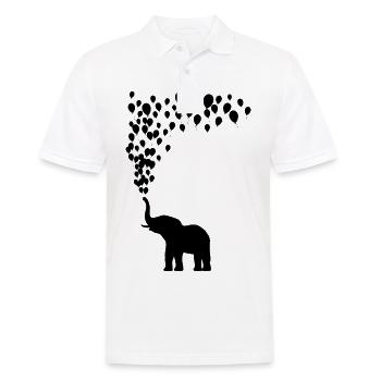 Elefant Luftballon Freude Spiel Spass Geschenk - Männer Poloshirt - Weiß - Vorne - Kai (181cm)