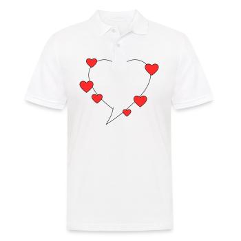 Sprechblase mit Herzen - Männer Poloshirt - Weiß - Vorne - Kai (181cm)