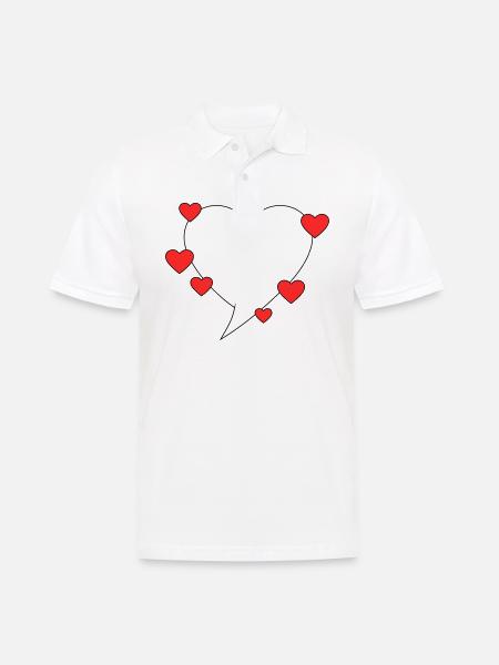 Speech bubble with hearts - Men's Polo Shirt - white