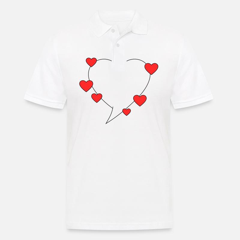 Sprechblase mit Herzen - Männer Poloshirt - Weiß