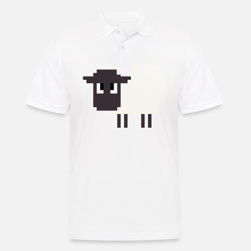 8 Bit Schaf - Männer Poloshirt - Weiß