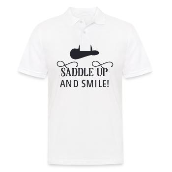 Selle vers le haut et sourire - Polo Homme - blanc - Devant - Kai (181cm)