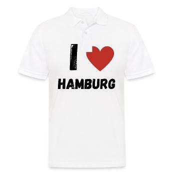I Love Hamburg - Männer Poloshirt - Weiß - Vorne - Kai (181cm)