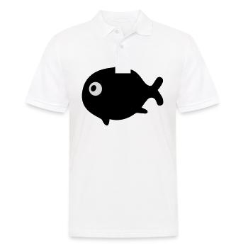 Fisch - Männer Poloshirt - Weiß - Vorne - Kai (181cm)