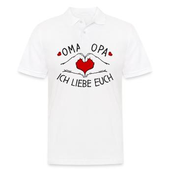 Oma und Opa ich liebe Euch - Männer Poloshirt - Weiß - Vorne - Kai (181cm)