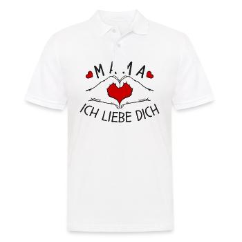 Mama ich liebe Dich - Männer Poloshirt - Weiß - Vorne - Kai (181cm)