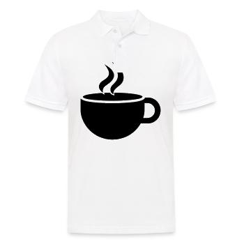 Kaffee - Männer Poloshirt - Weiß - Vorne - Kai (181cm)