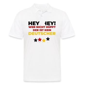 Wer nicht hüpft der ist kein Deutscher - Männer Poloshirt - Weiß - Vorne - Kai (181cm)