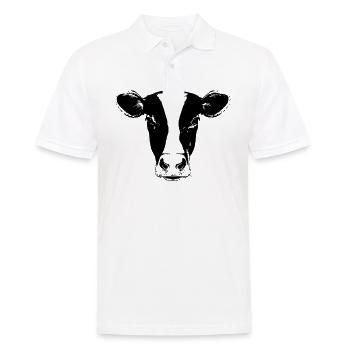 Kuh Bauernhof Tiere Farm Tierkopf - Männer Poloshirt - Weiß - Vorne - Kai (181cm)
