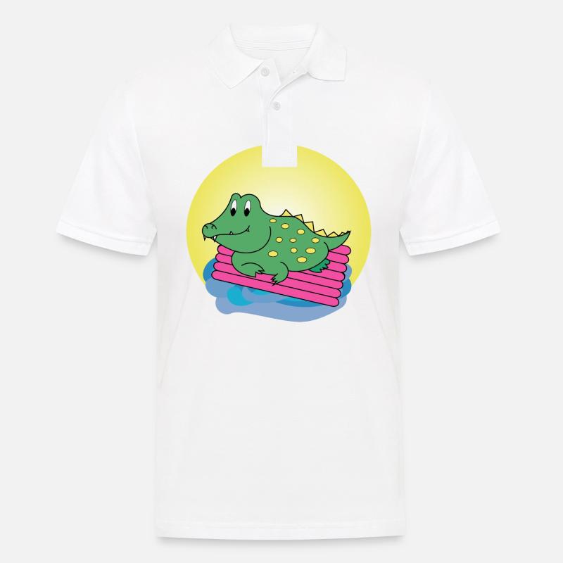 Kai Crocodile - Gift - Gift Idea - Men's Polo Shirt - white