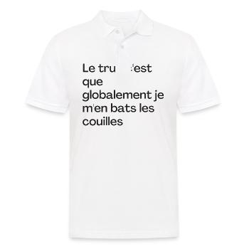 Le truc c'est que je m'en bats les couilles - Polo Homme - blanc - Devant - Kai (181cm)