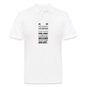 Ich fühle mich als könnte ich Bäume ausreißen. Als - Männer Poloshirt - Weiß - Vorne - Kai (181cm)