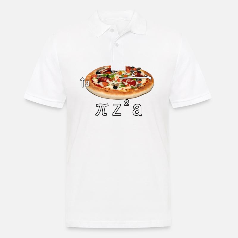 Pizza essen Geschenk Idee - Männer Poloshirt - Weiß