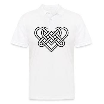 Keltisches Herz - Männer Poloshirt - Weiß - Vorne - Kai (181cm)