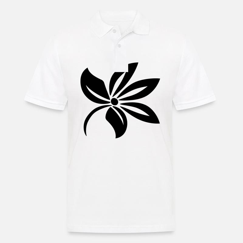 Blume - Männer Poloshirt - Weiß