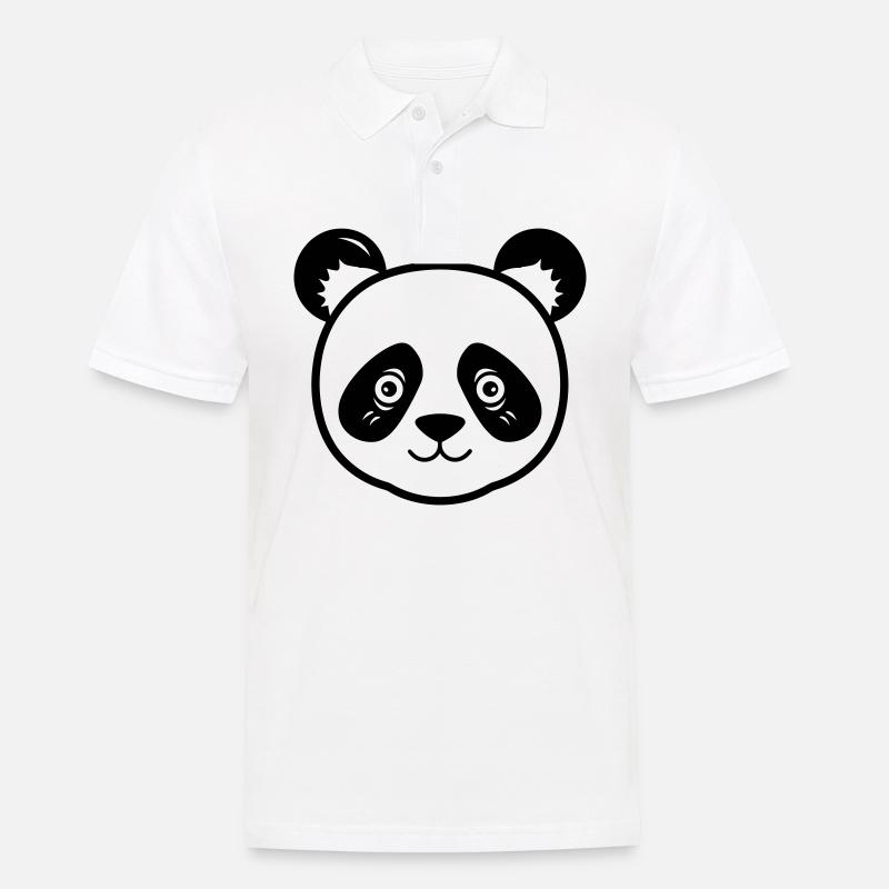 Panda - Männer Poloshirt - Weiß