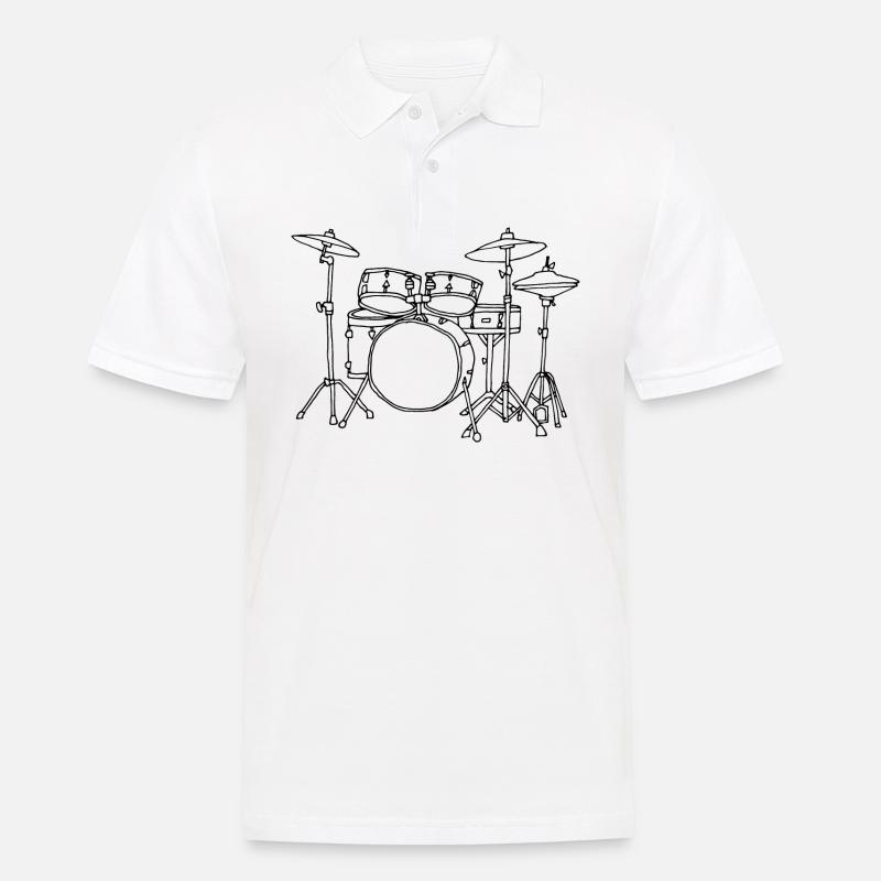 Schlagzeug - Männer Poloshirt - Weiß