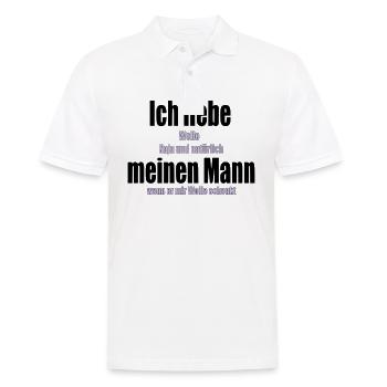 I love my husband wool knitting crochet sewing - Men's Polo Shirt - white - Front - Kai (181cm)