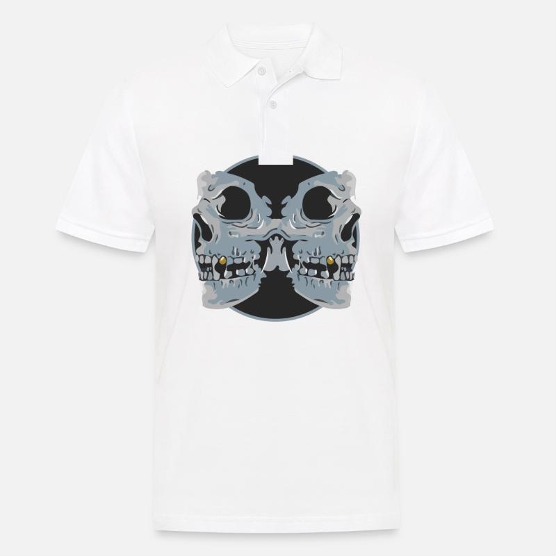Totenkopf - Männer Poloshirt - Weiß
