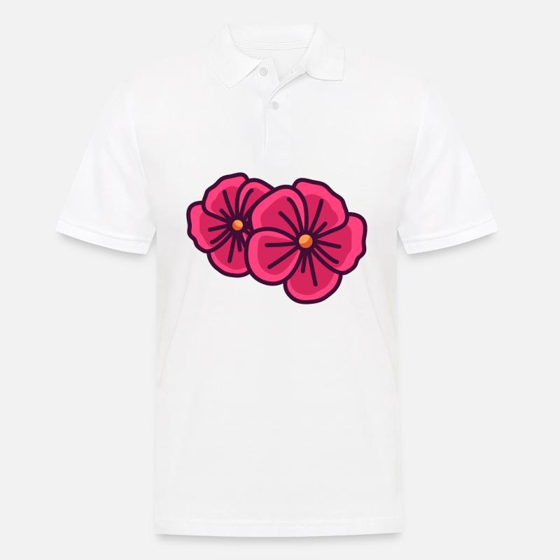Géranium - Polo Homme - blanc