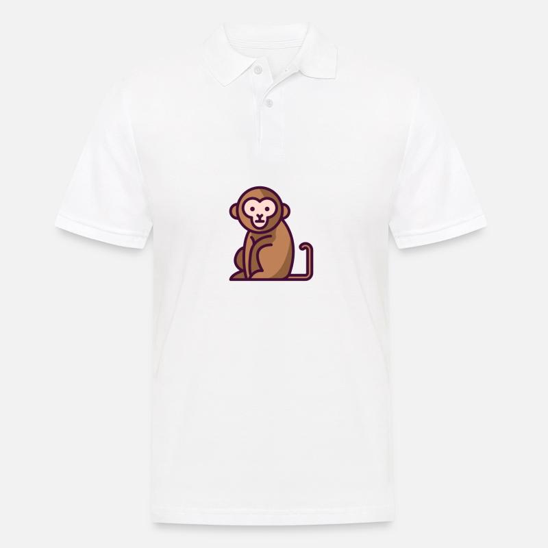 Affe - Männer Poloshirt - Weiß