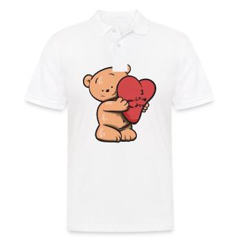 Teddy Bear I love you - Men's Polo Shirt - white - Front - Kai (181cm)