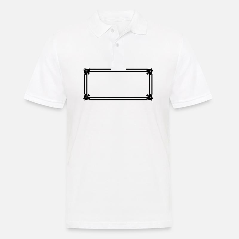Rectangular frame with ornaments - Men's Polo Shirt - white