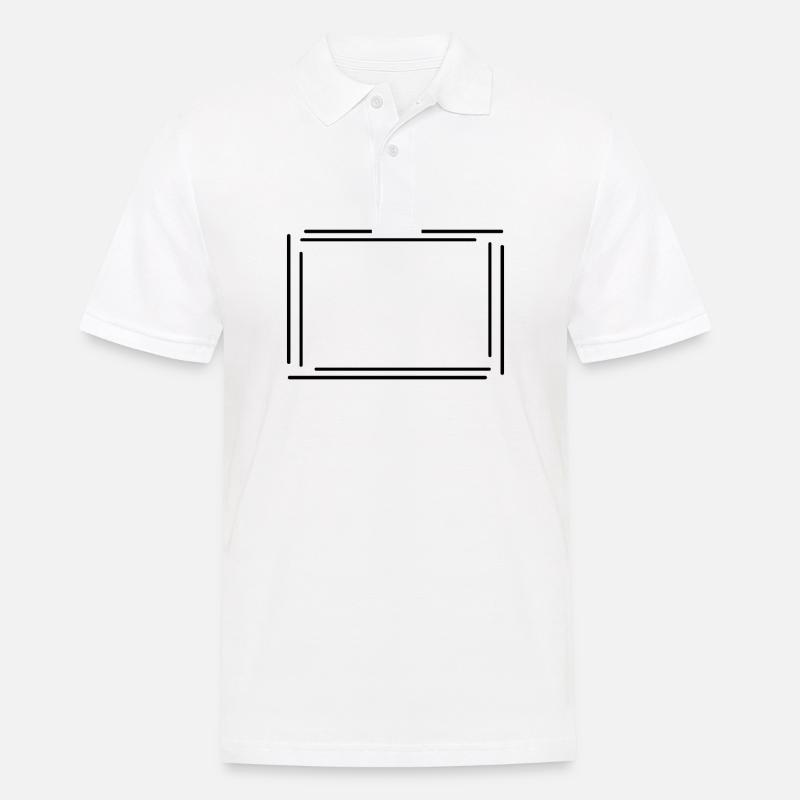Rectangular frame with black lines - Men's Polo Shirt - white