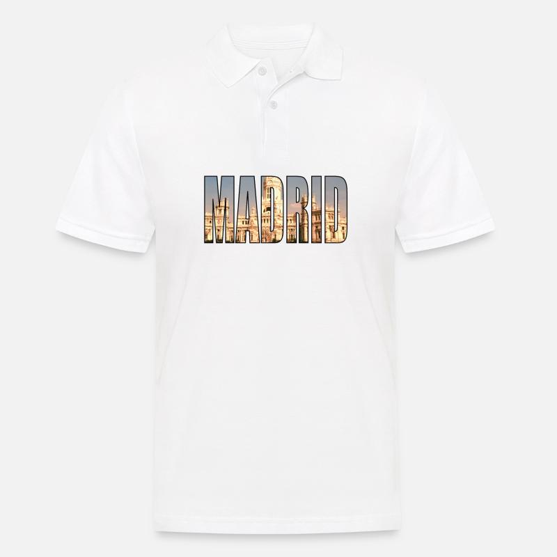 MADRID SPANIEN - Männer Poloshirt - Weiß