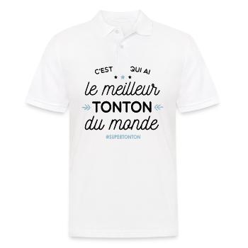 Meilleur Tonton - super tonton - Polo Homme - blanc - Devant - Kai (181cm)