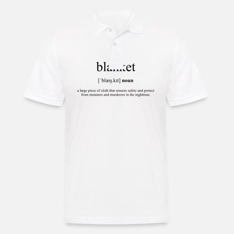 Blanket (Decke) Definition Dictionary - Männer Poloshirt - Weiß