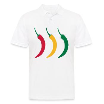3 heiße Chillies - Männer Poloshirt - Weiß - Vorne - Kai (181cm)