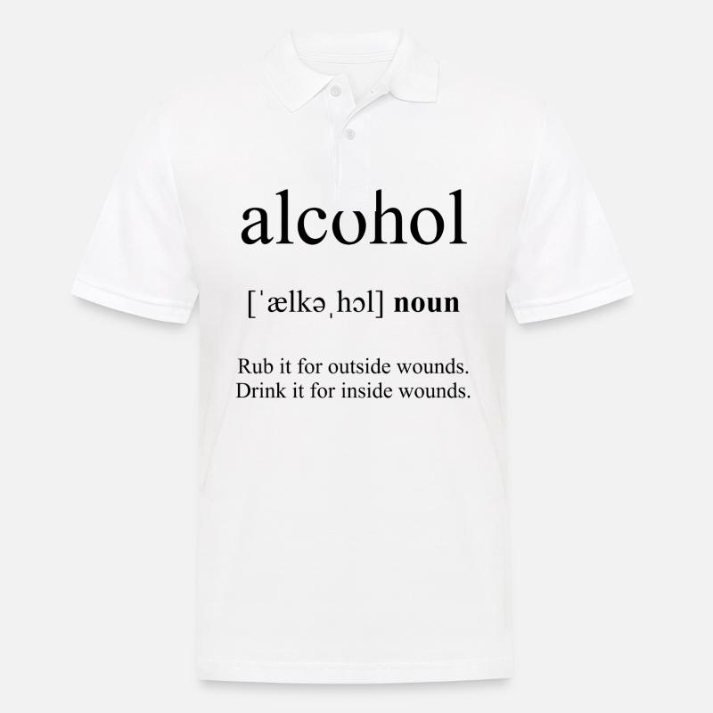 Alcohol (Alkohol) Definition Dictionary - Männer Poloshirt - Weiß