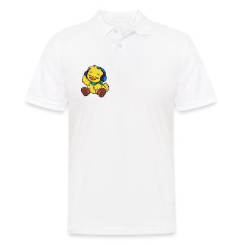 Happy Duck mit Kopfhörern - Männer Poloshirt - Weiß - Vorne - Kai (181cm)