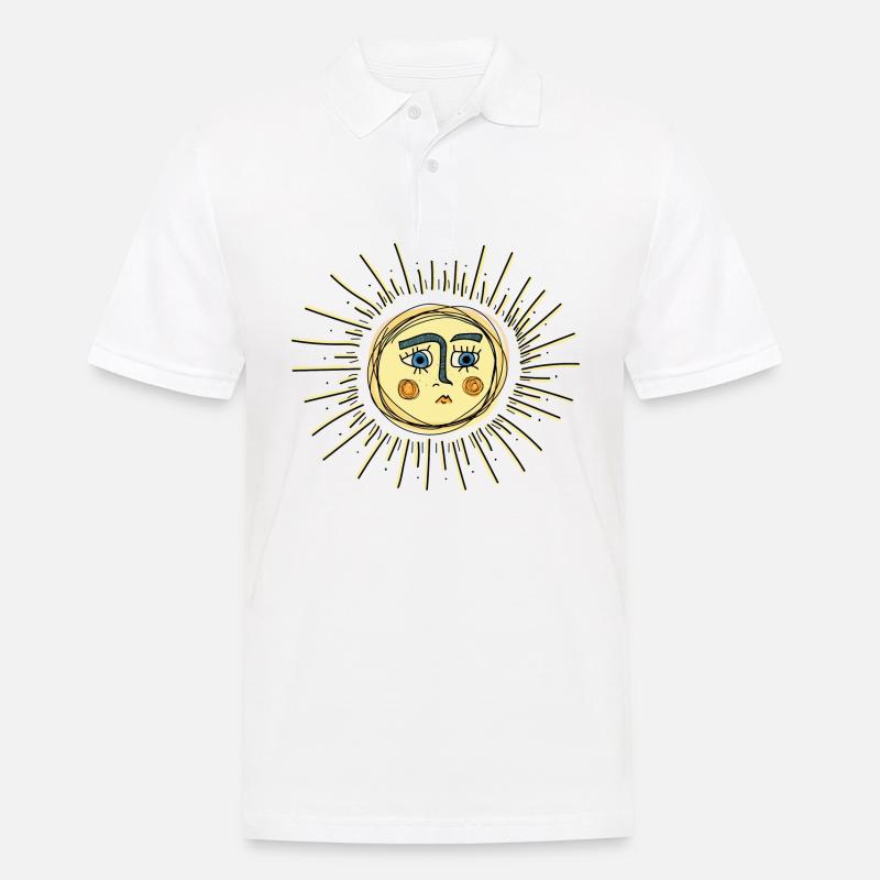 Sad Sun - Männer Poloshirt - Weiß