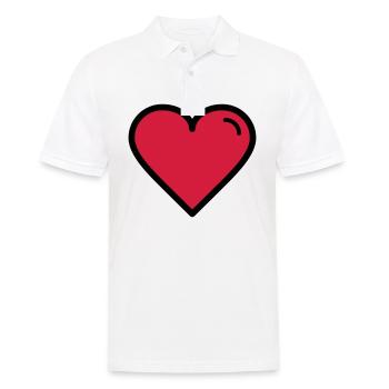 Valentine's Heart - Men's Polo Shirt - white - Front - Kai (181cm)