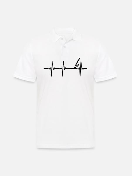 Herzschlag Windsurfen - Männer Poloshirt - Weiß