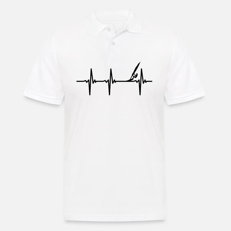 Herzschlag Windsurfen - Männer Poloshirt - Weiß