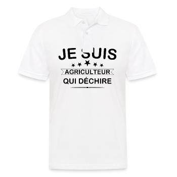 I'm a farmer who tears - Men's Polo Shirt - white - Front - Kai (181cm)