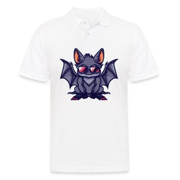 Fledermaus Comic Cool - Männer Poloshirt - Weiß - Vorne - Kai (181cm)