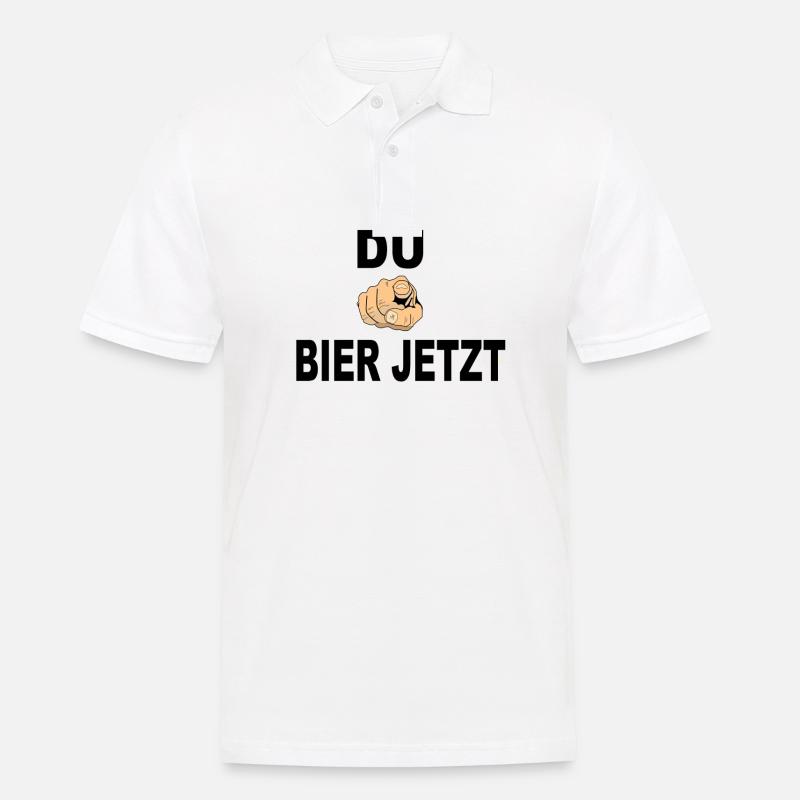 Bier jetzt - Männer Poloshirt - Weiß