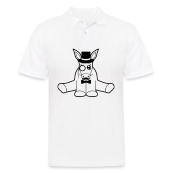 reich sir herr gentlemen mustache schnurrbart mono - Männer Poloshirt - Weiß - Vorne - Kai (181cm)